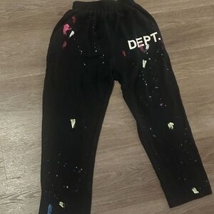Gallery Dept Black Multicolor Paint-Splatter Joggers